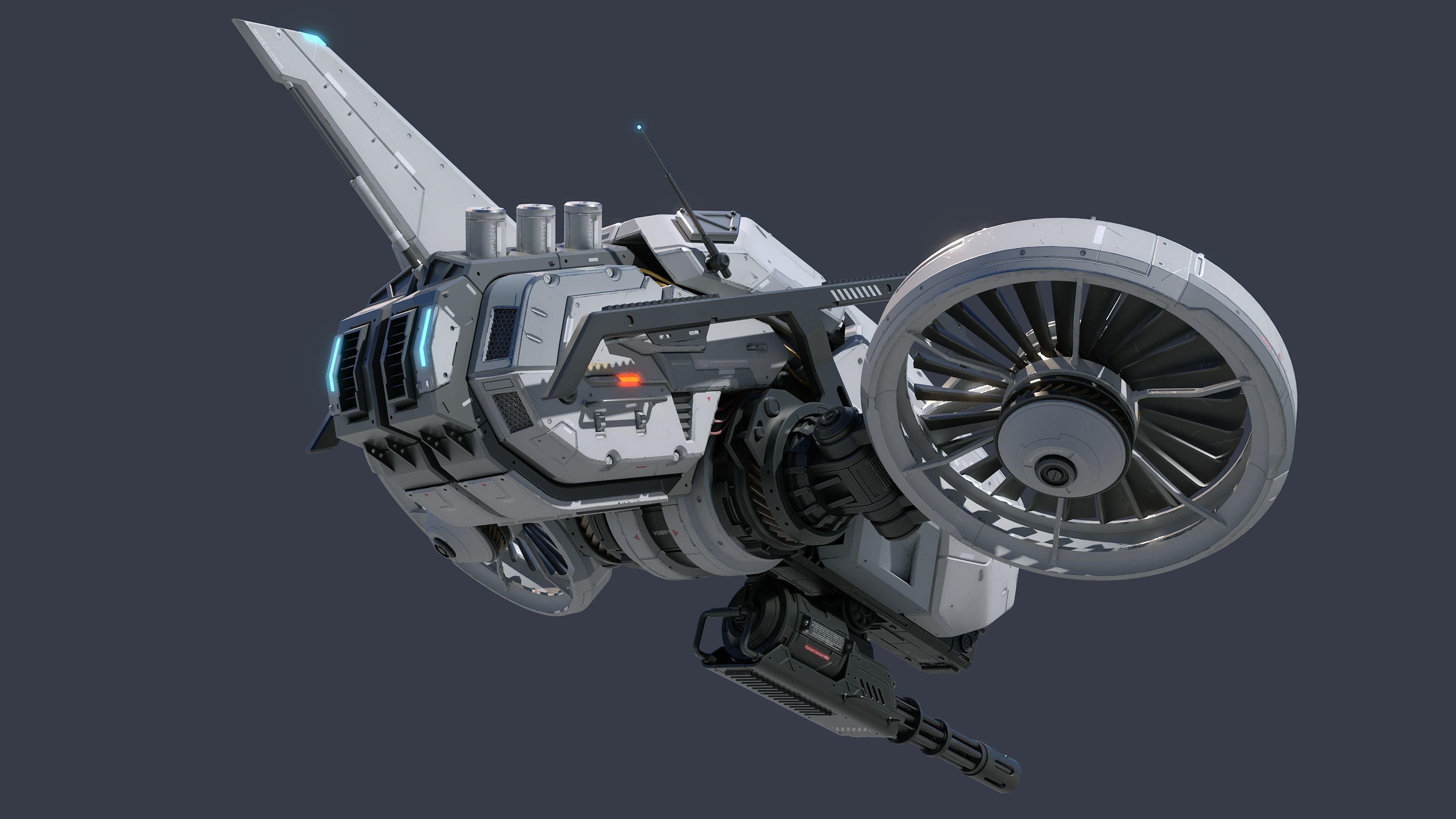 Sci-Fi Vehicle Series-Drone 01-PBR 3D model_9