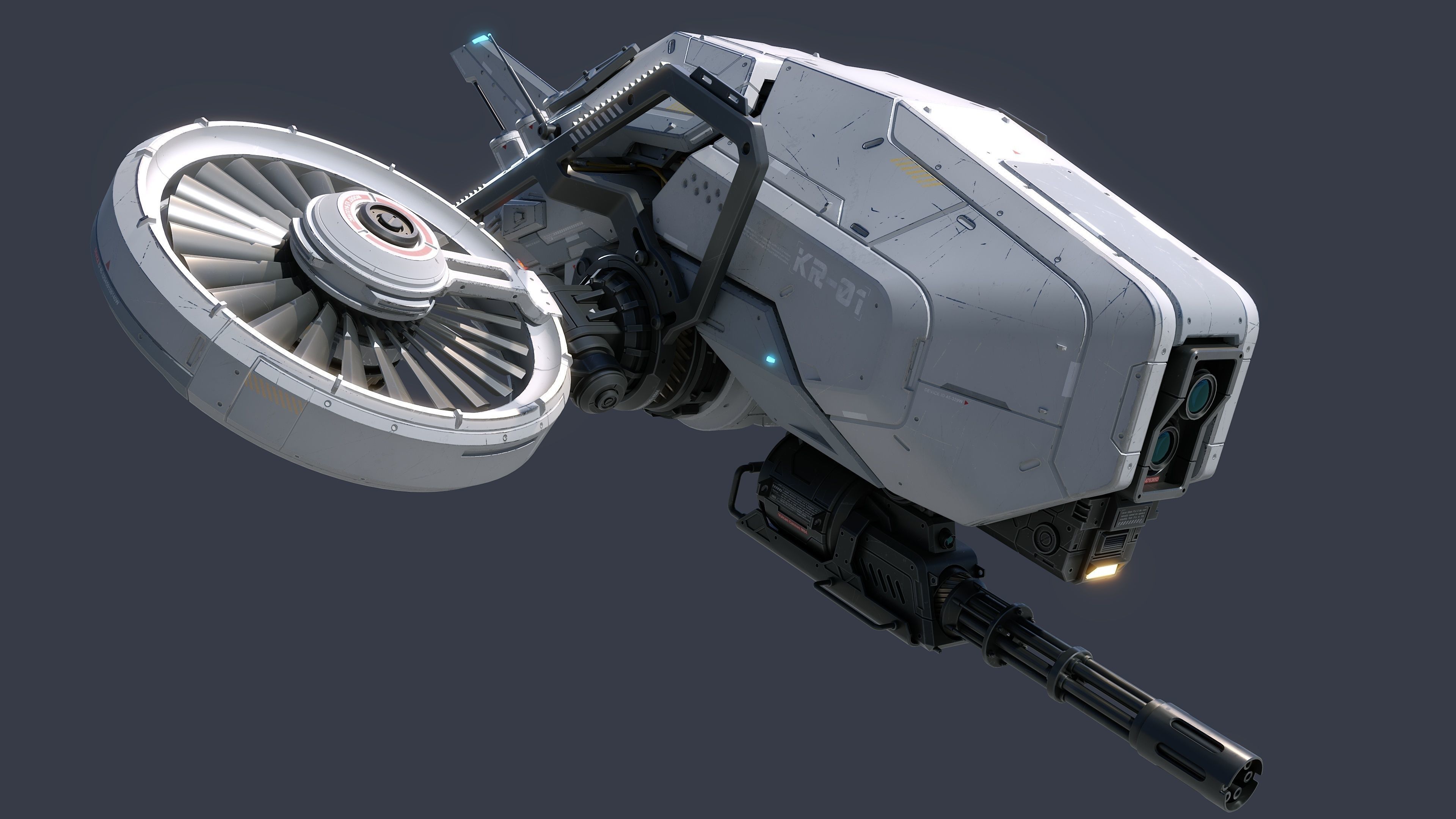 Sci-Fi Vehicle Series-Drone 01-PBR 3D model_6