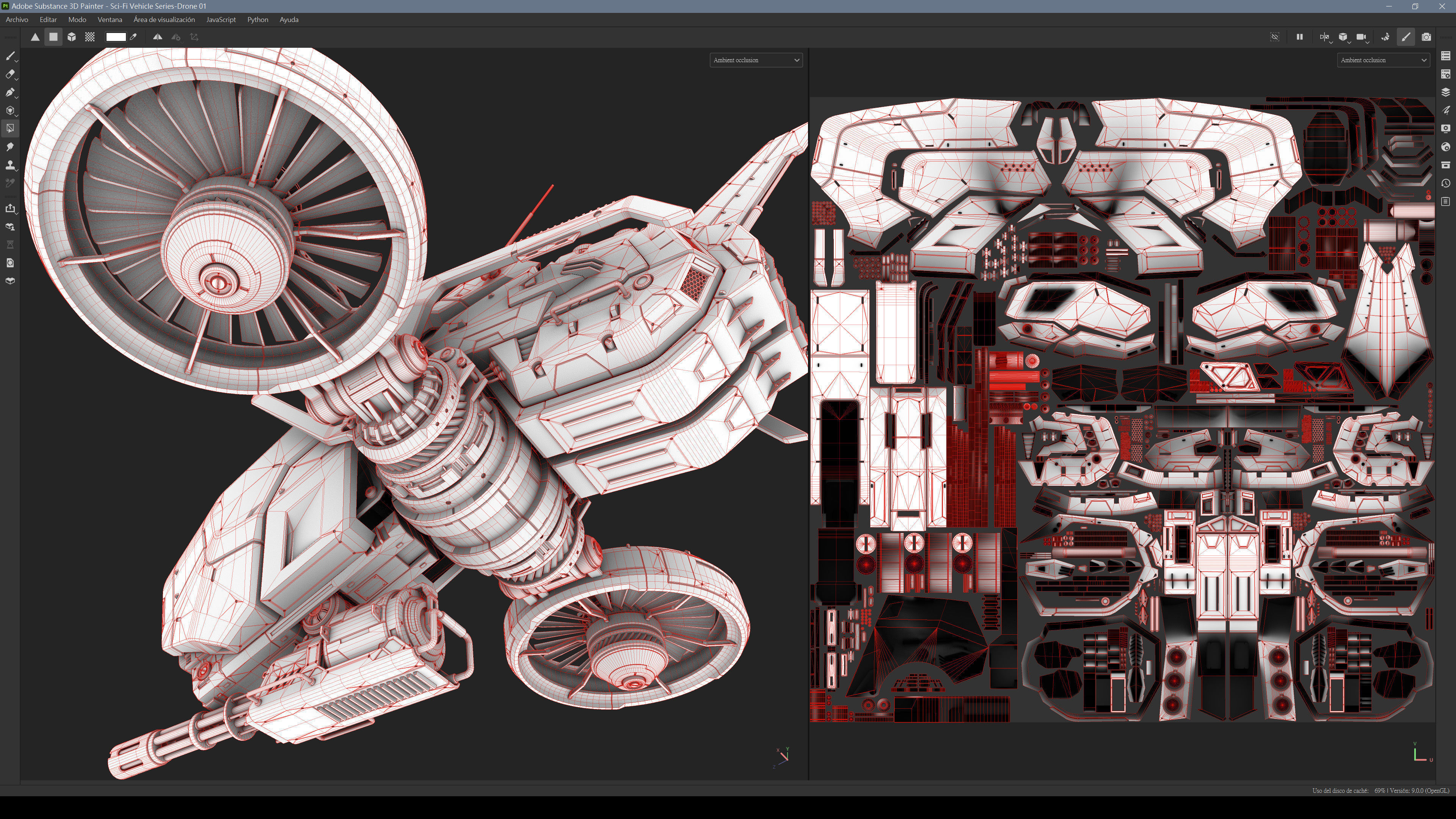 Sci-Fi Vehicle Series-Drone 01-PBR 3D model_21