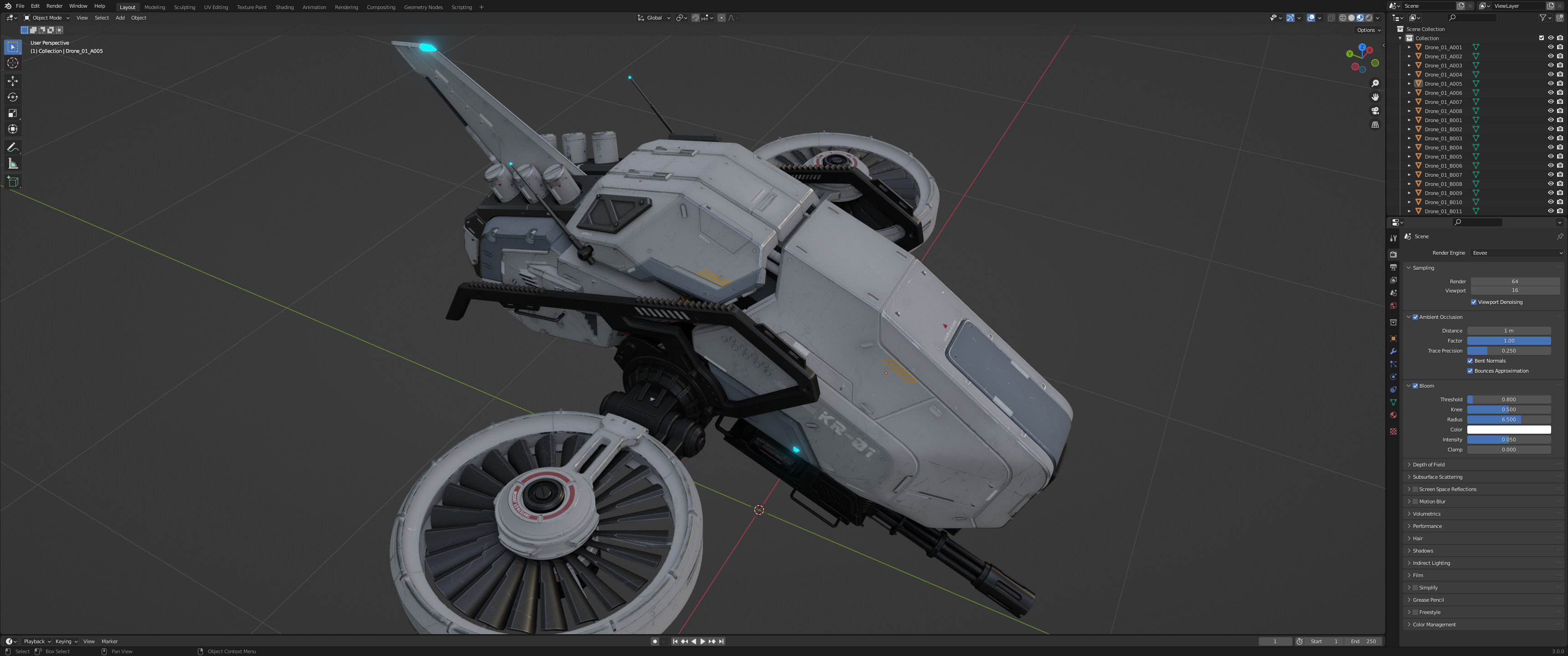 Sci-Fi Vehicle Series-Drone 01-PBR 3D model_13