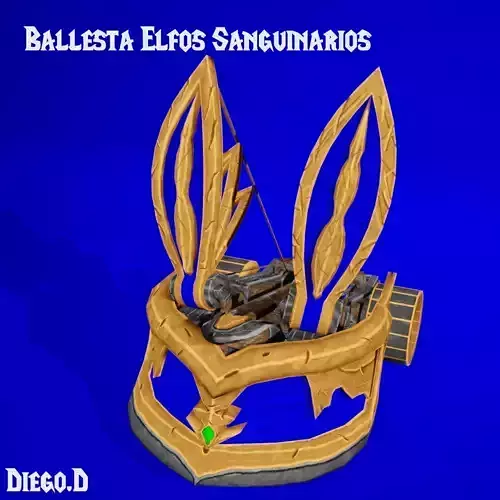 Mechanical ballista Low-poly 3D model