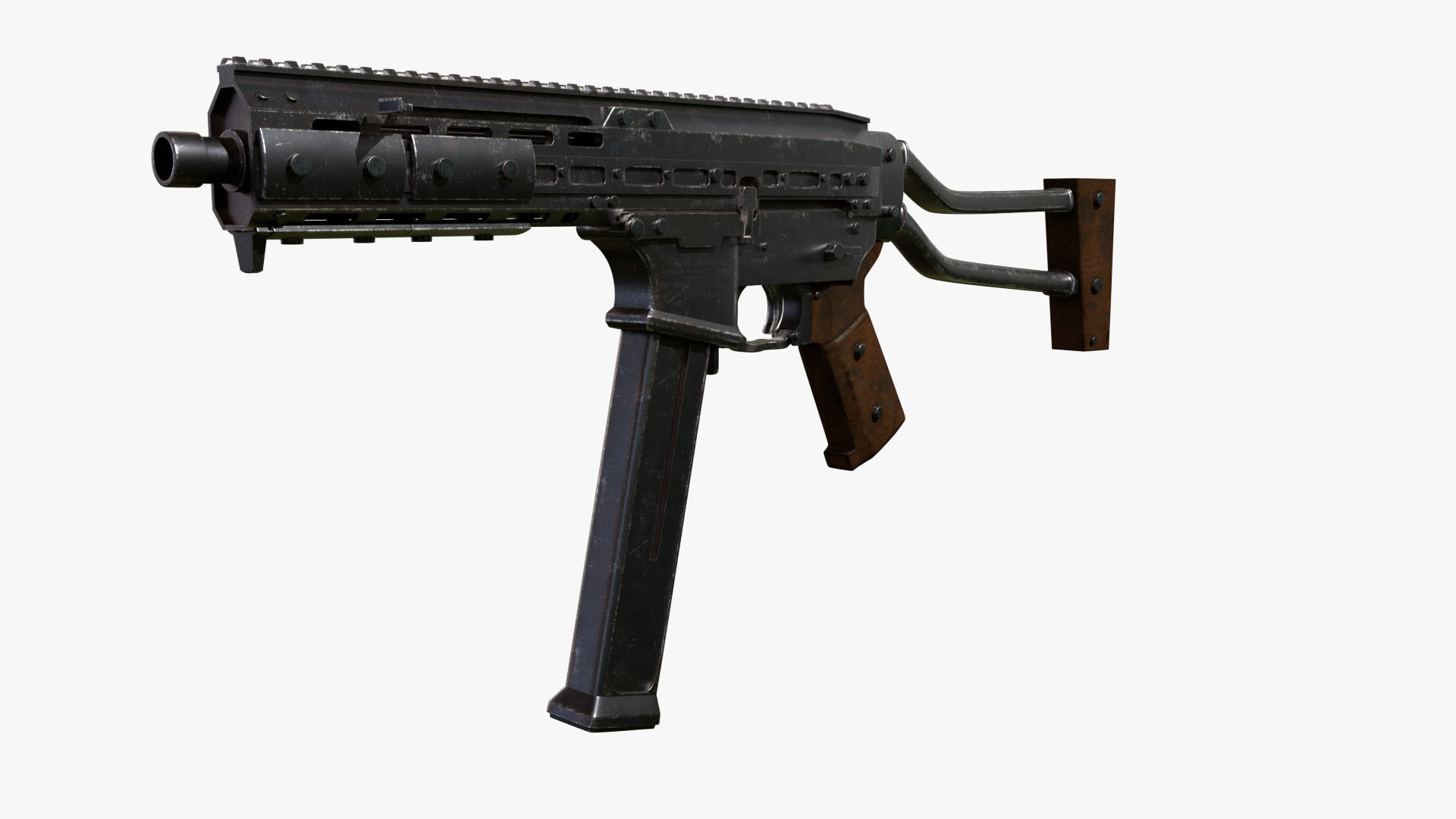 the gun smg45 3D model Textures Low-poly 3D model_1