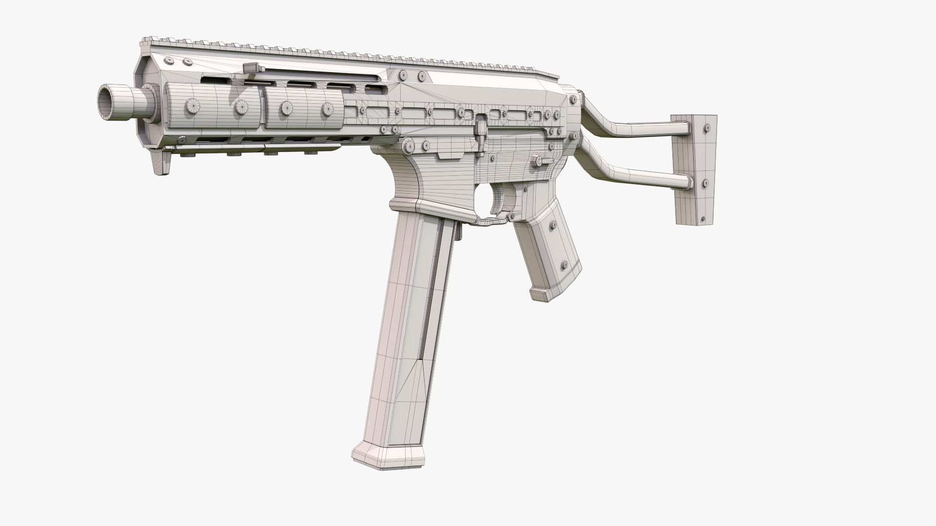 the gun smg45 3D model Textures Low-poly 3D model_11