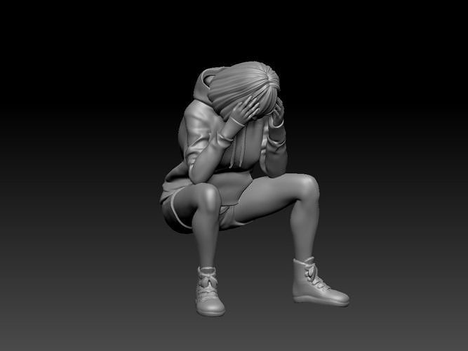 girl confused 3D print model