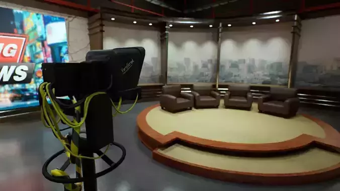 News Studio - Environment for VR - News - Reports or Backdrops Low-poly 3D model