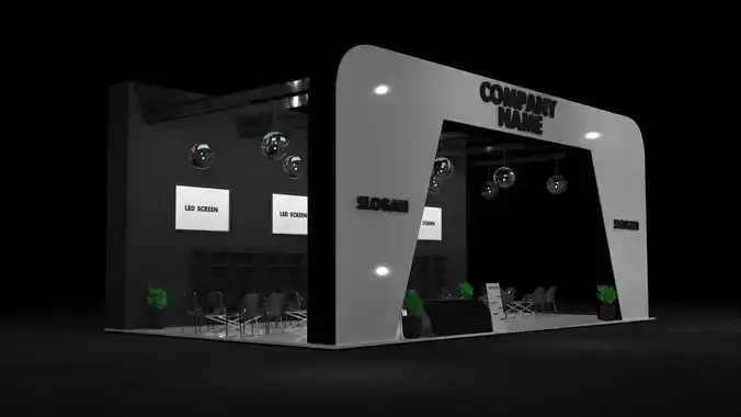White and Black Booth Exhibition Stand Stall
