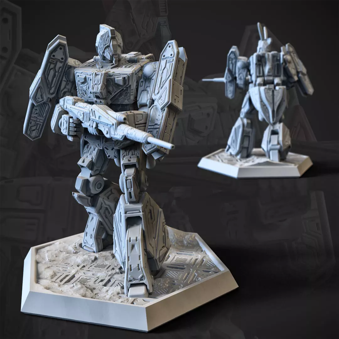 Standing Tank Mech  3D Printable 75mm 3D print model_0
