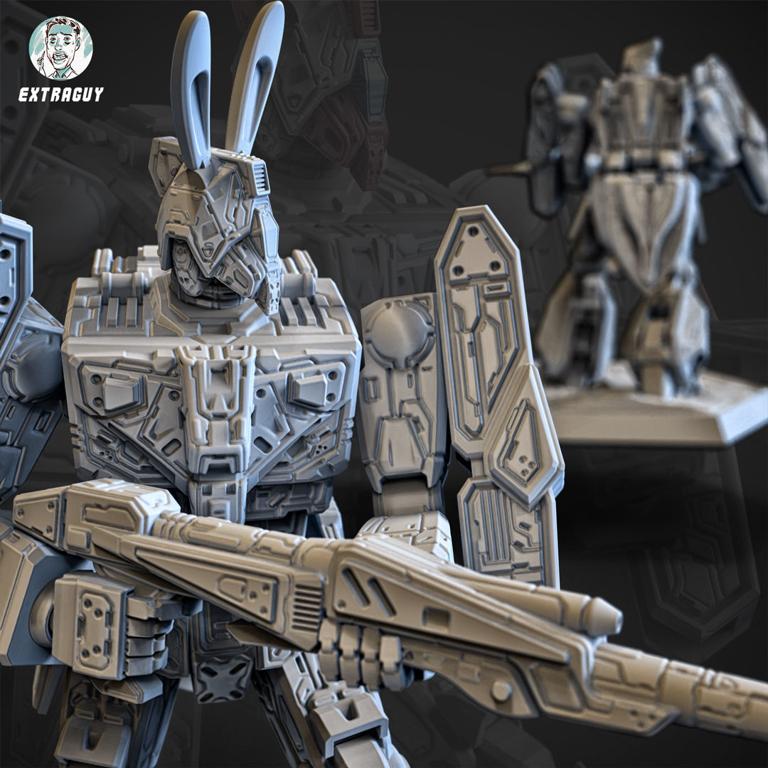 Standing Tank Mech  3D Printable 75mm 3D print model_1