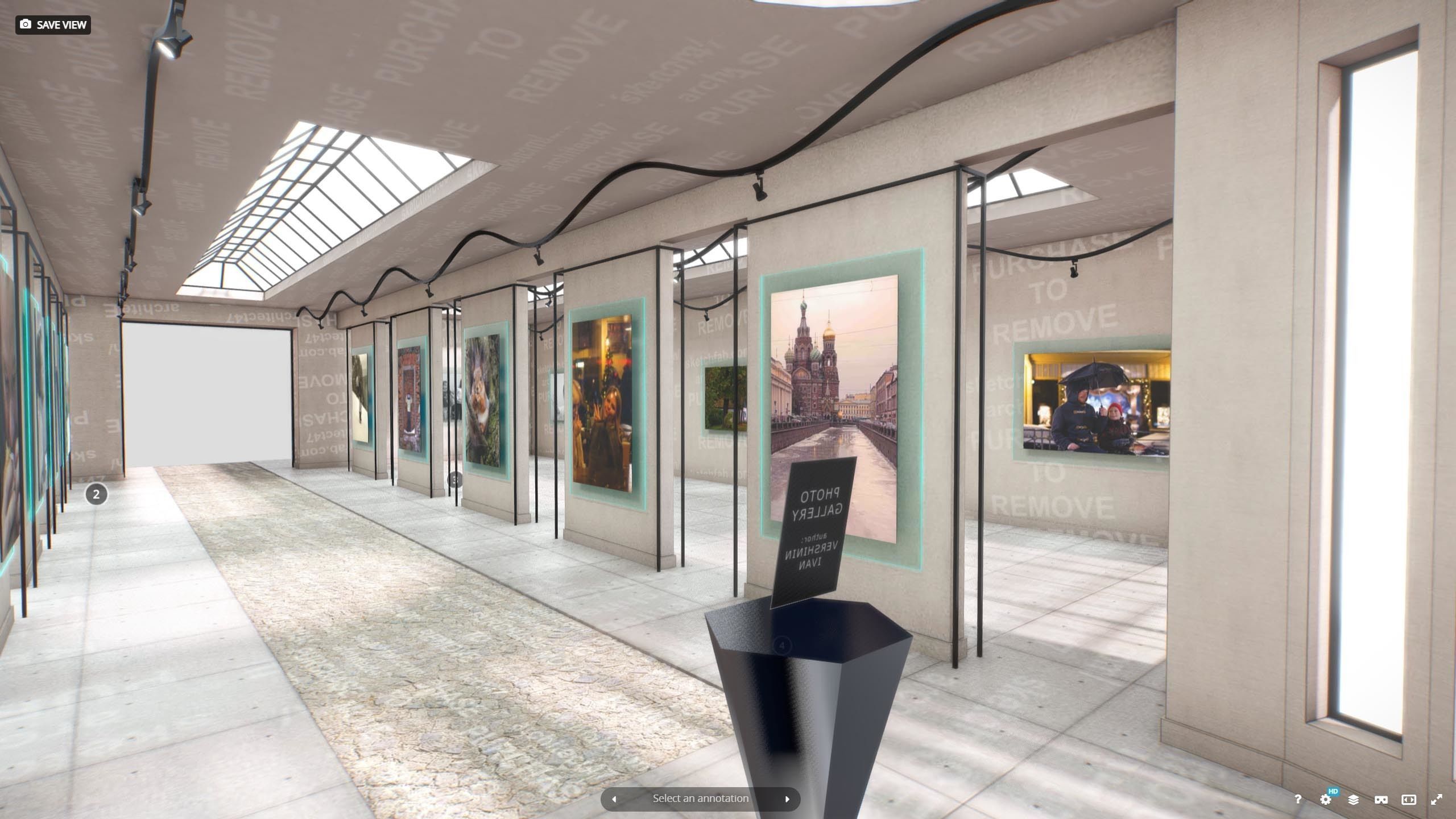 My First VR Art Gallery - Remastered Low-poly 3D model_3