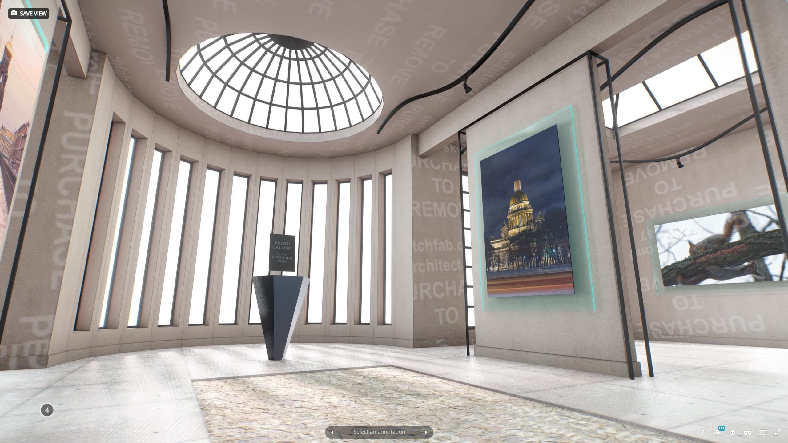 My First VR Art Gallery - Remastered Low-poly 3D model_9