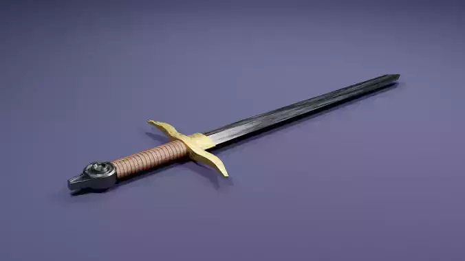 knight sword 3D model Low-poly 3D model
