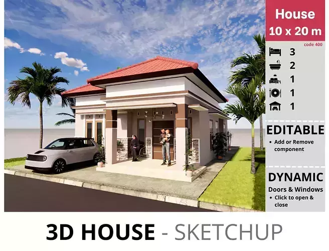 House 10x20m code 400 - Sketchup