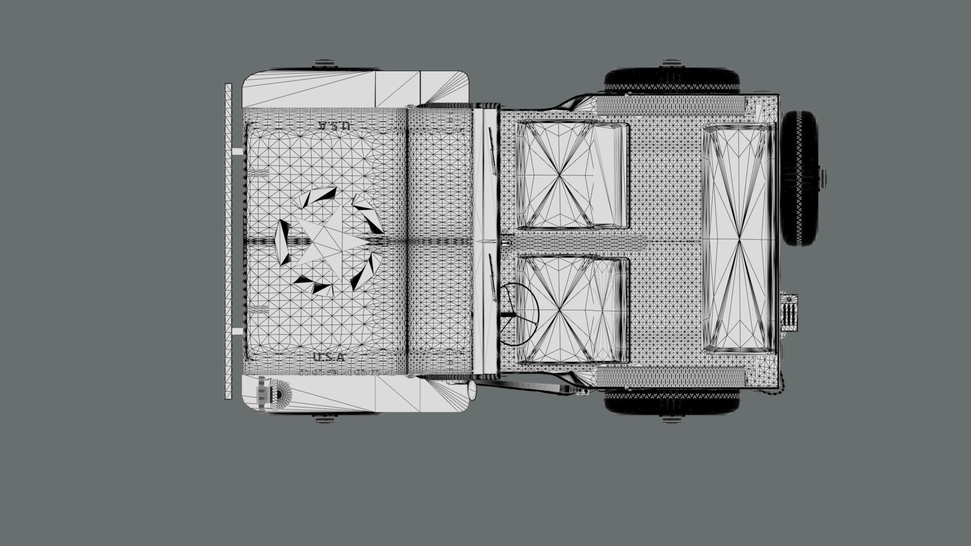 Military Jeep Low-poly 3D model_21