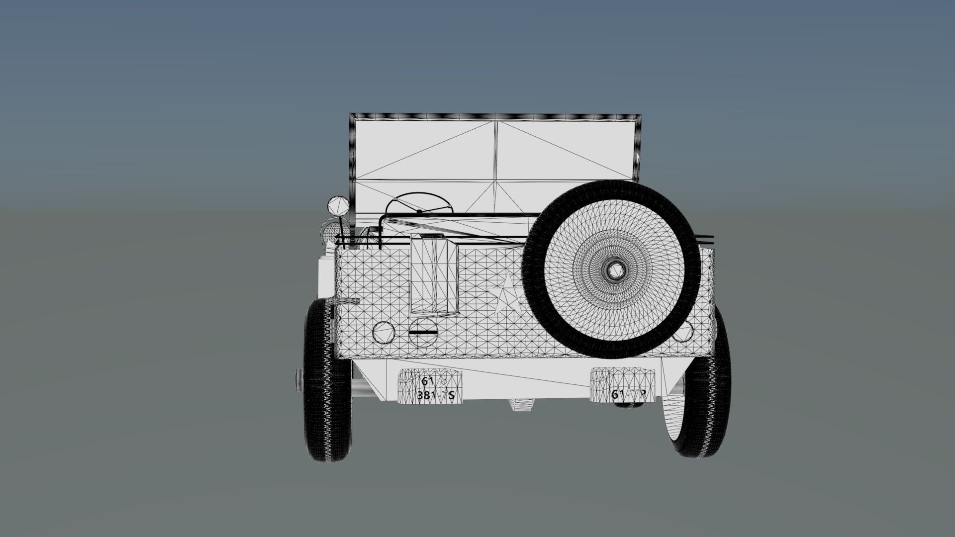 Military Jeep Low-poly 3D model_16