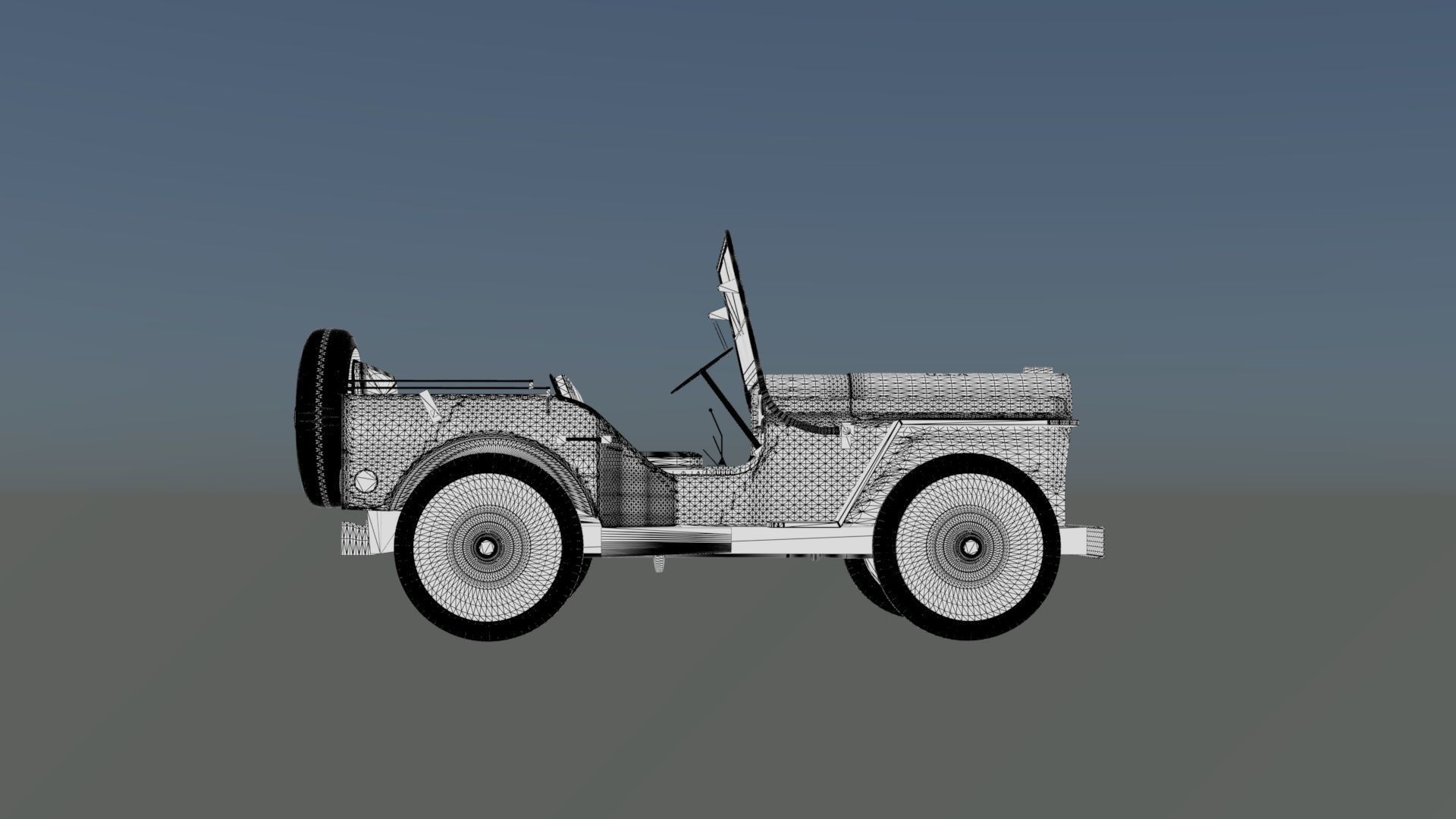 Military Jeep Low-poly 3D model_18