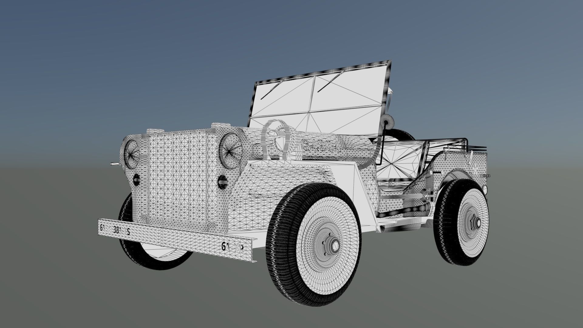 Military Jeep Low-poly 3D model_23