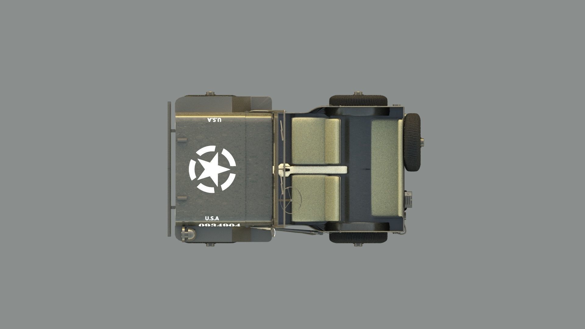 Military Jeep Low-poly 3D model_11