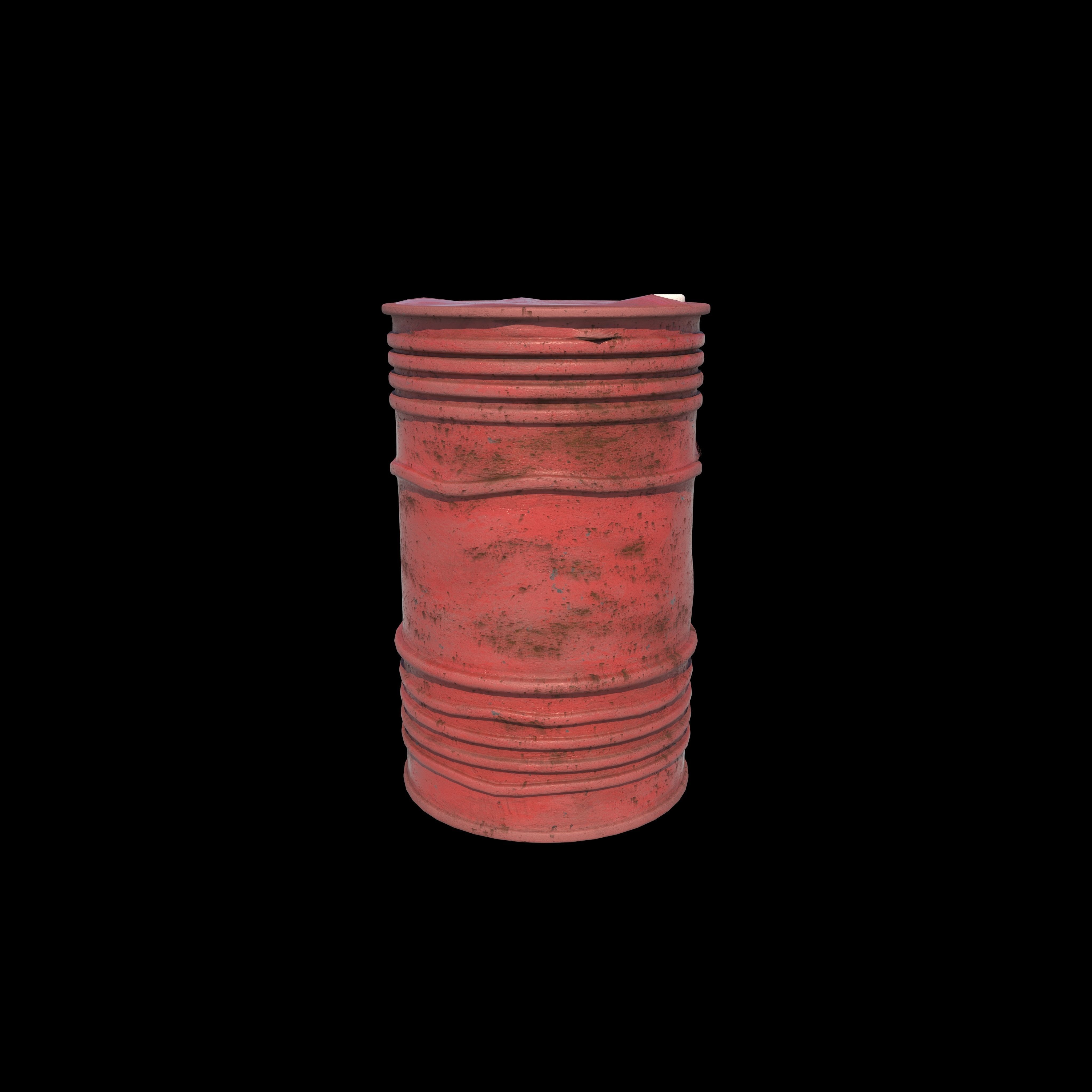 oil dram Low-poly 3D model_2