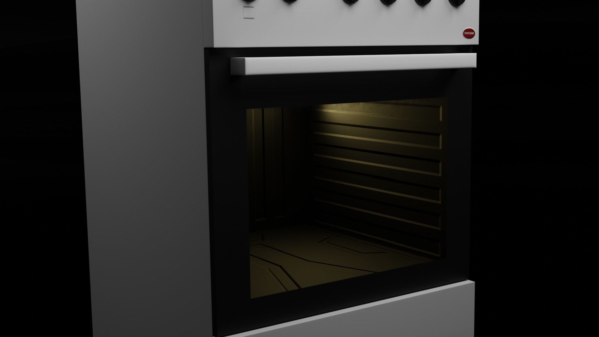 White goods Set  Low-poly 3D model_7