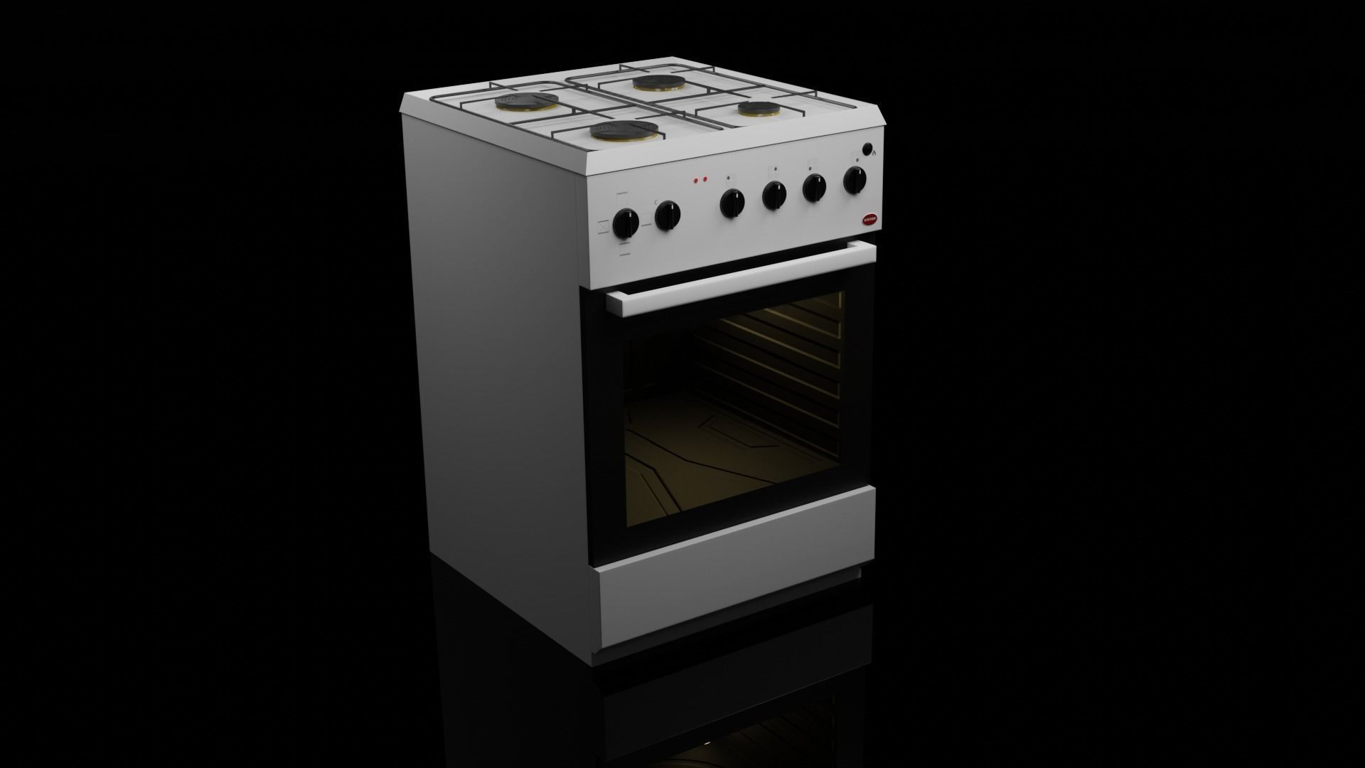 White goods Set  Low-poly 3D model_5
