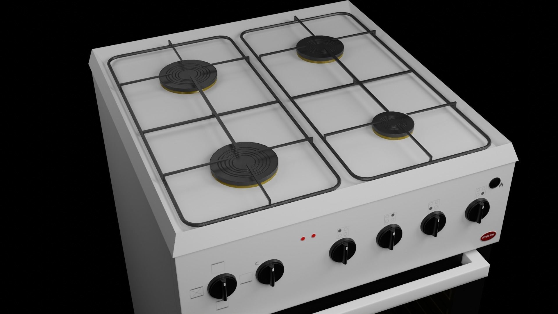 White goods Set  Low-poly 3D model_6