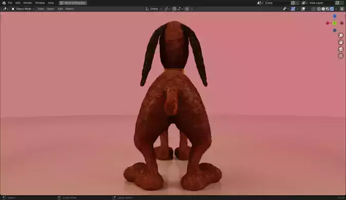 Brown Dog 3d Model