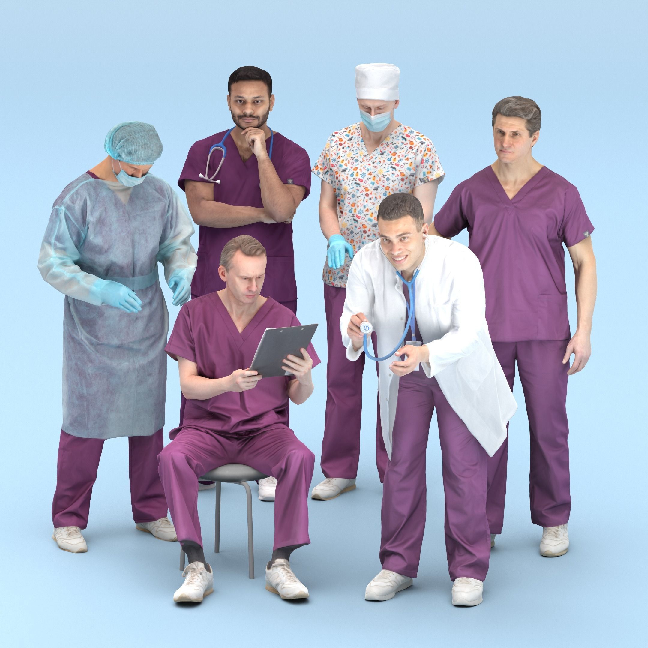 Medical operation team 27 3D Model Collection_1