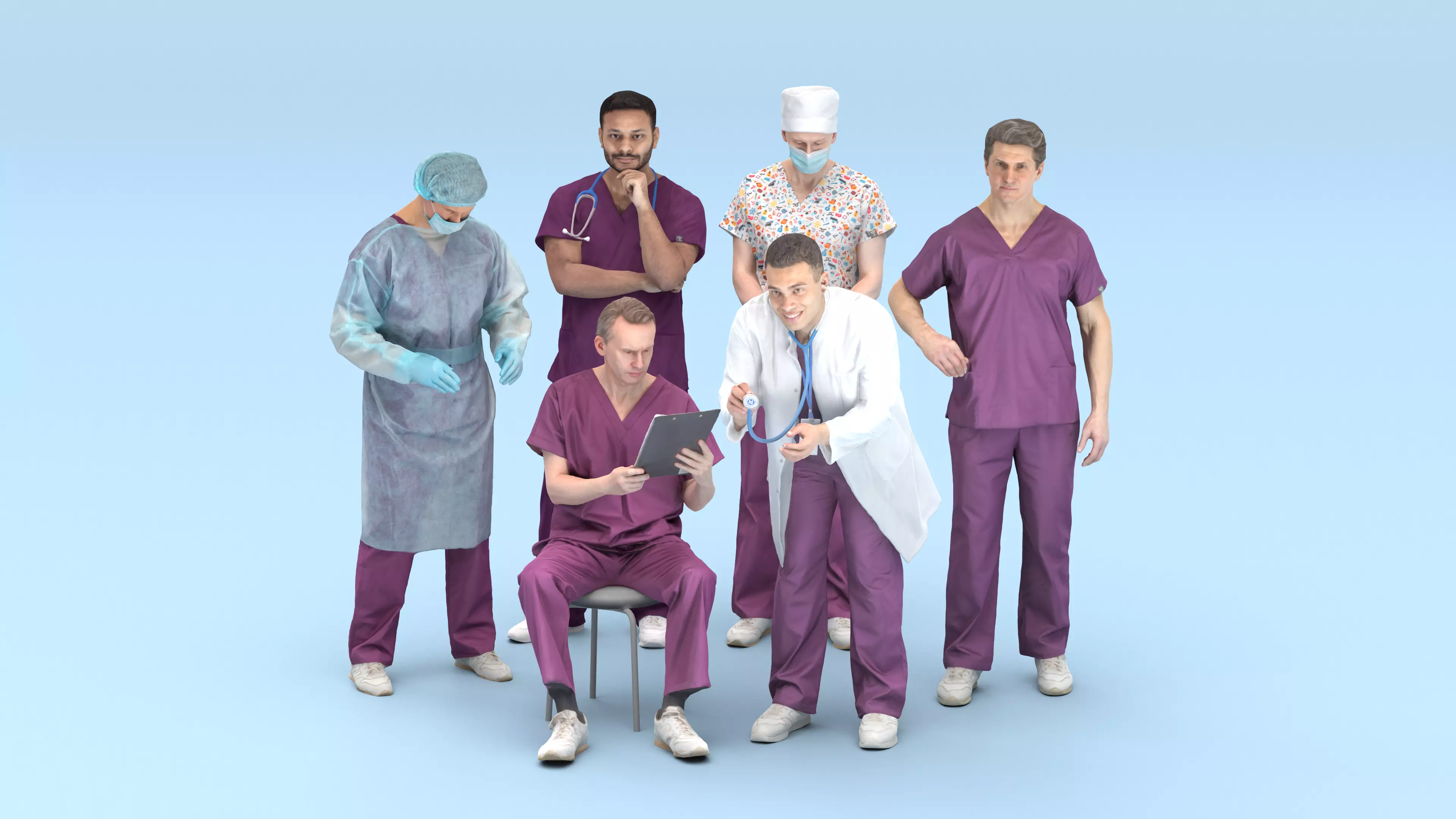 Medical operation team 27 3D Model Collection_0