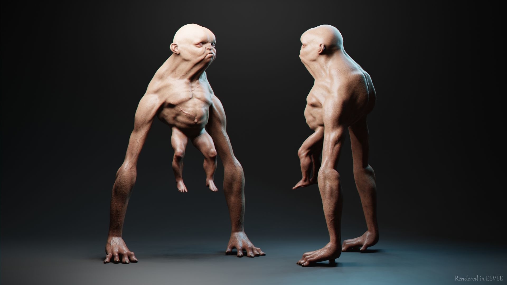 Homunculus Low-poly 3D model_4