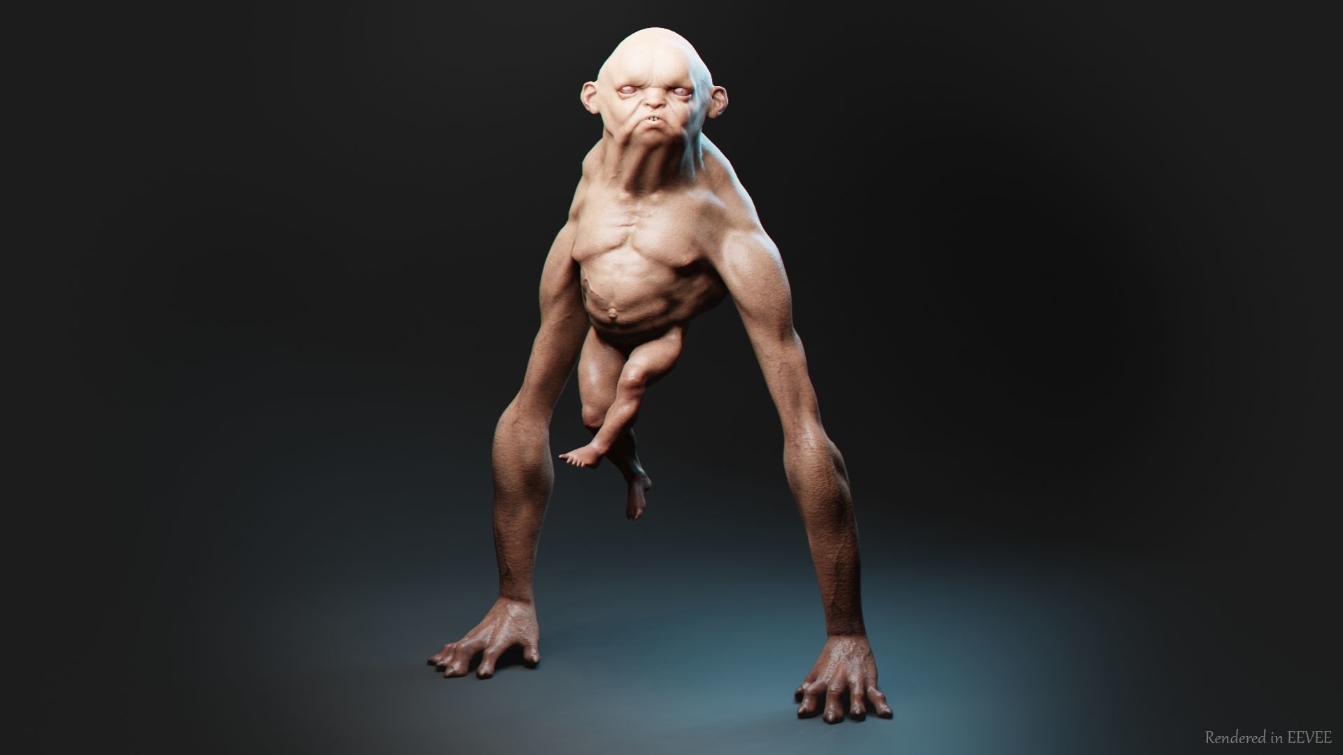 Homunculus Low-poly 3D model_5