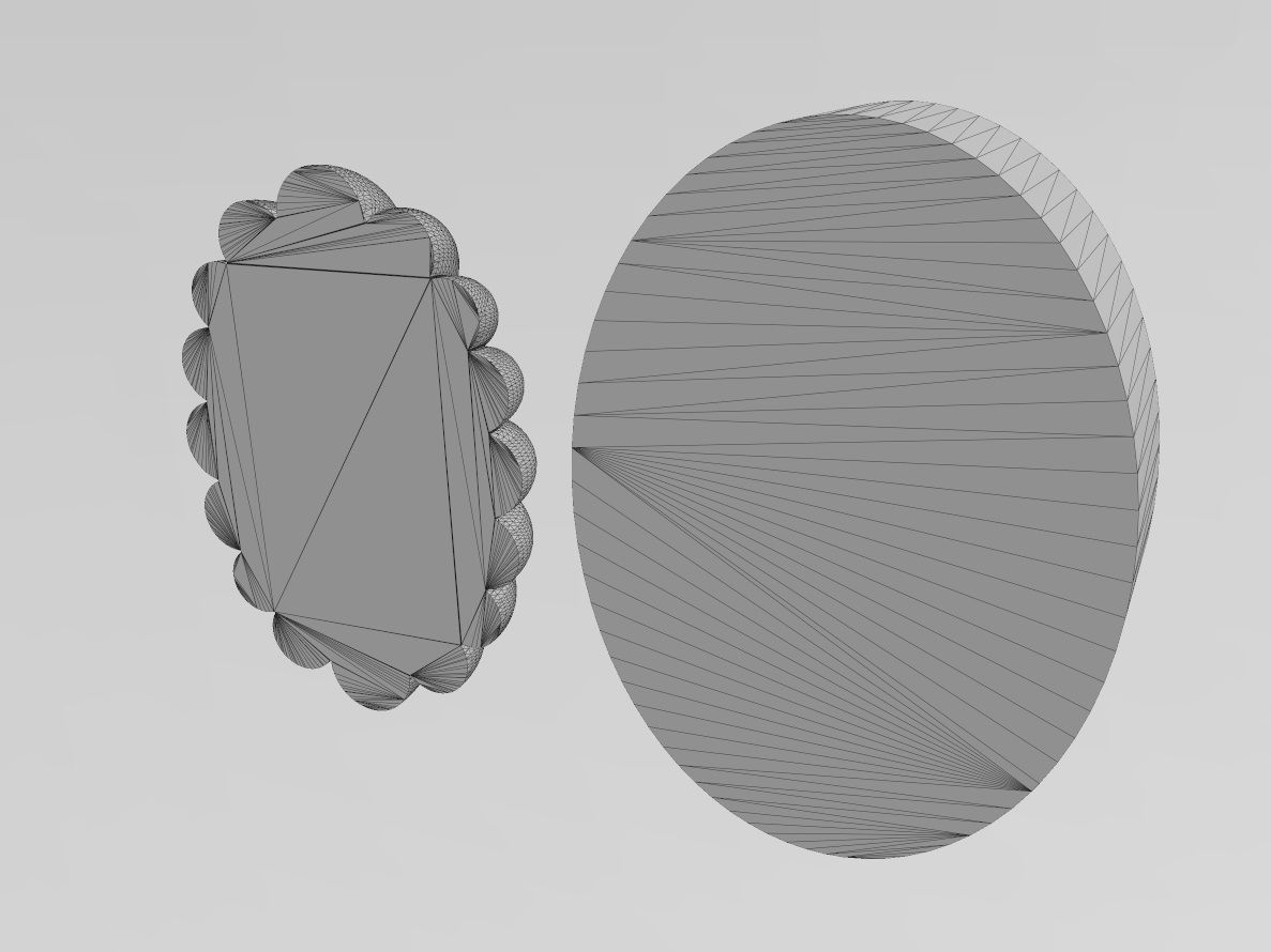 Oval ribbed rosette relief and mold 3D print model_12