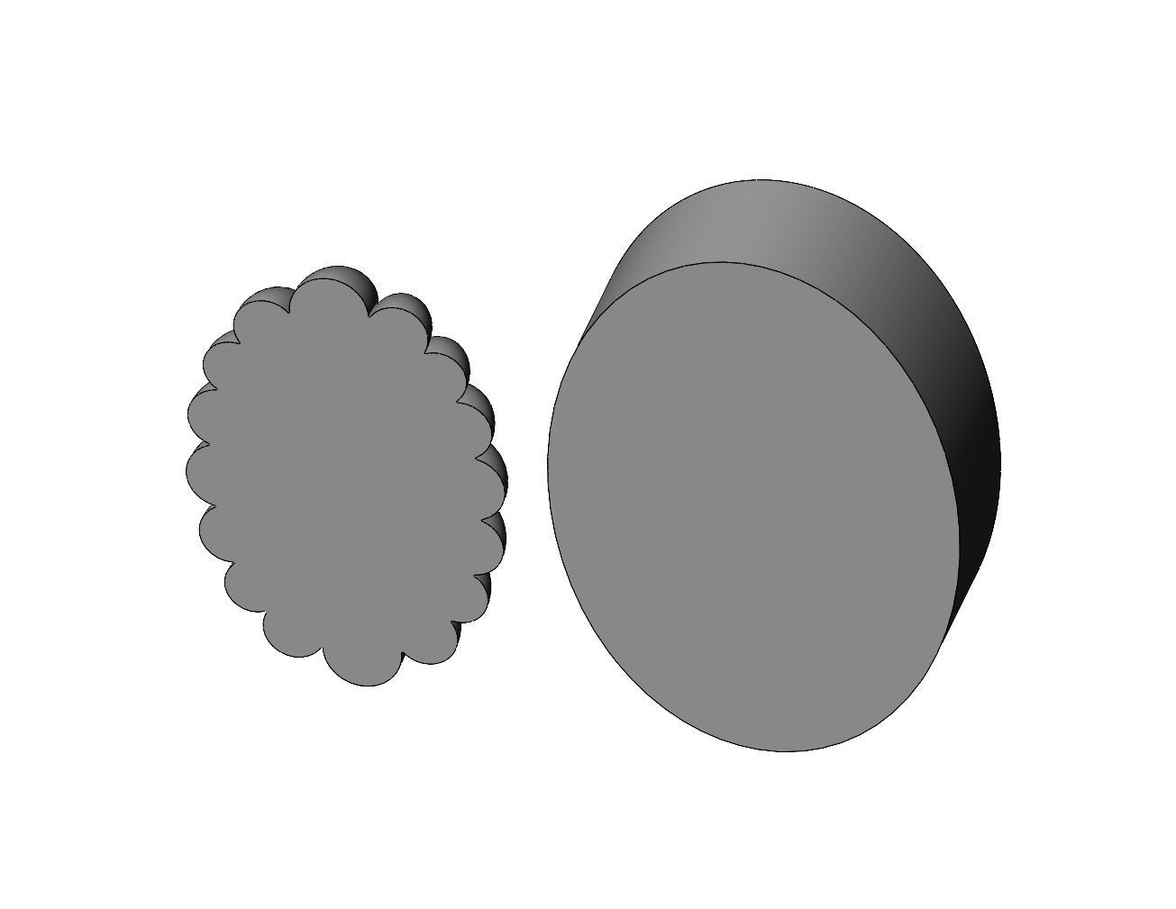 Oval ribbed rosette relief and mold 3D print model_3