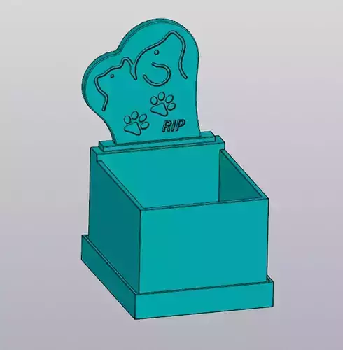 Pet tombstone Planter 3D print model