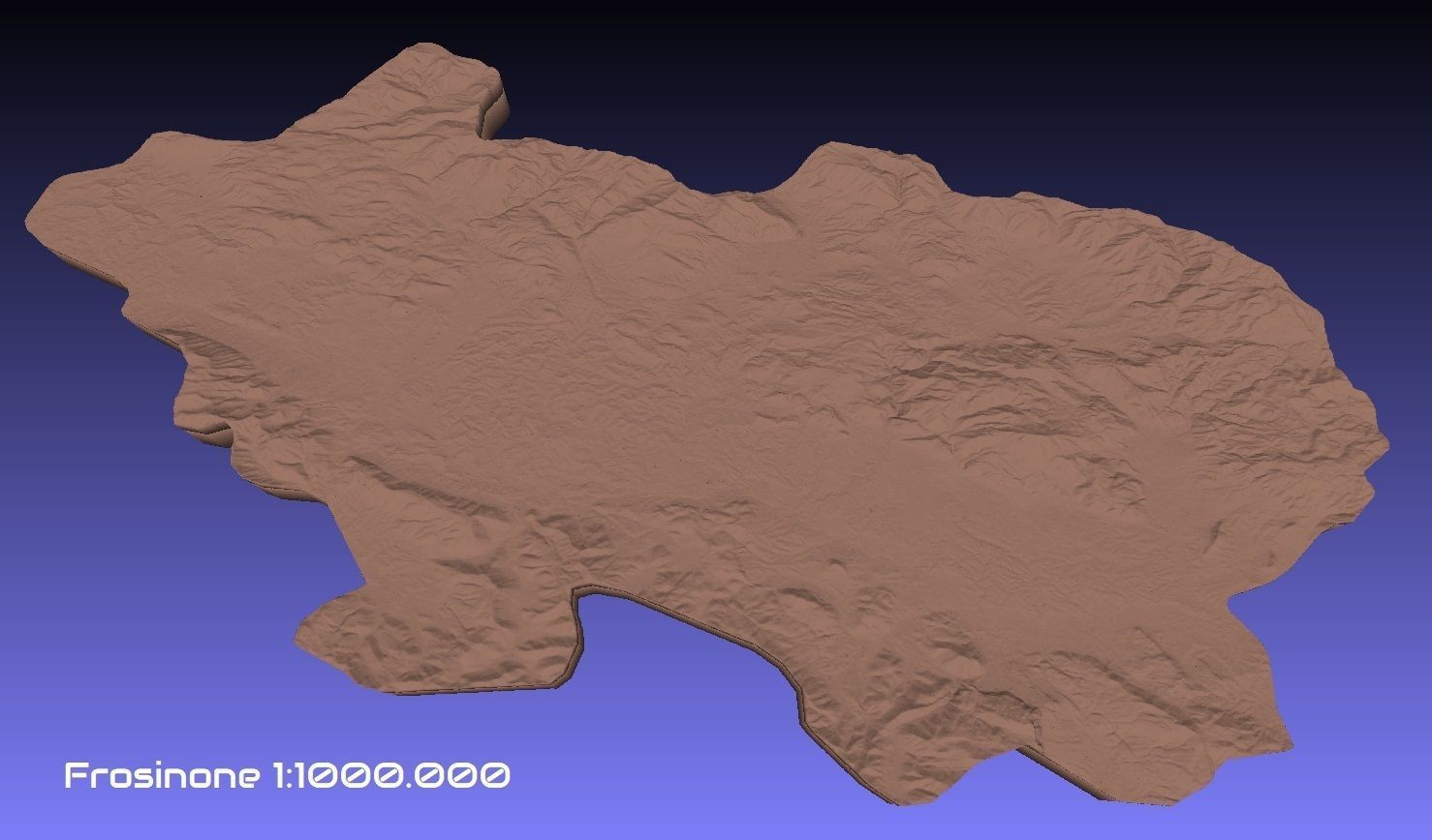 Italy 3D Map of Frosinone Provice 1 to 1000000 3D print model_1
