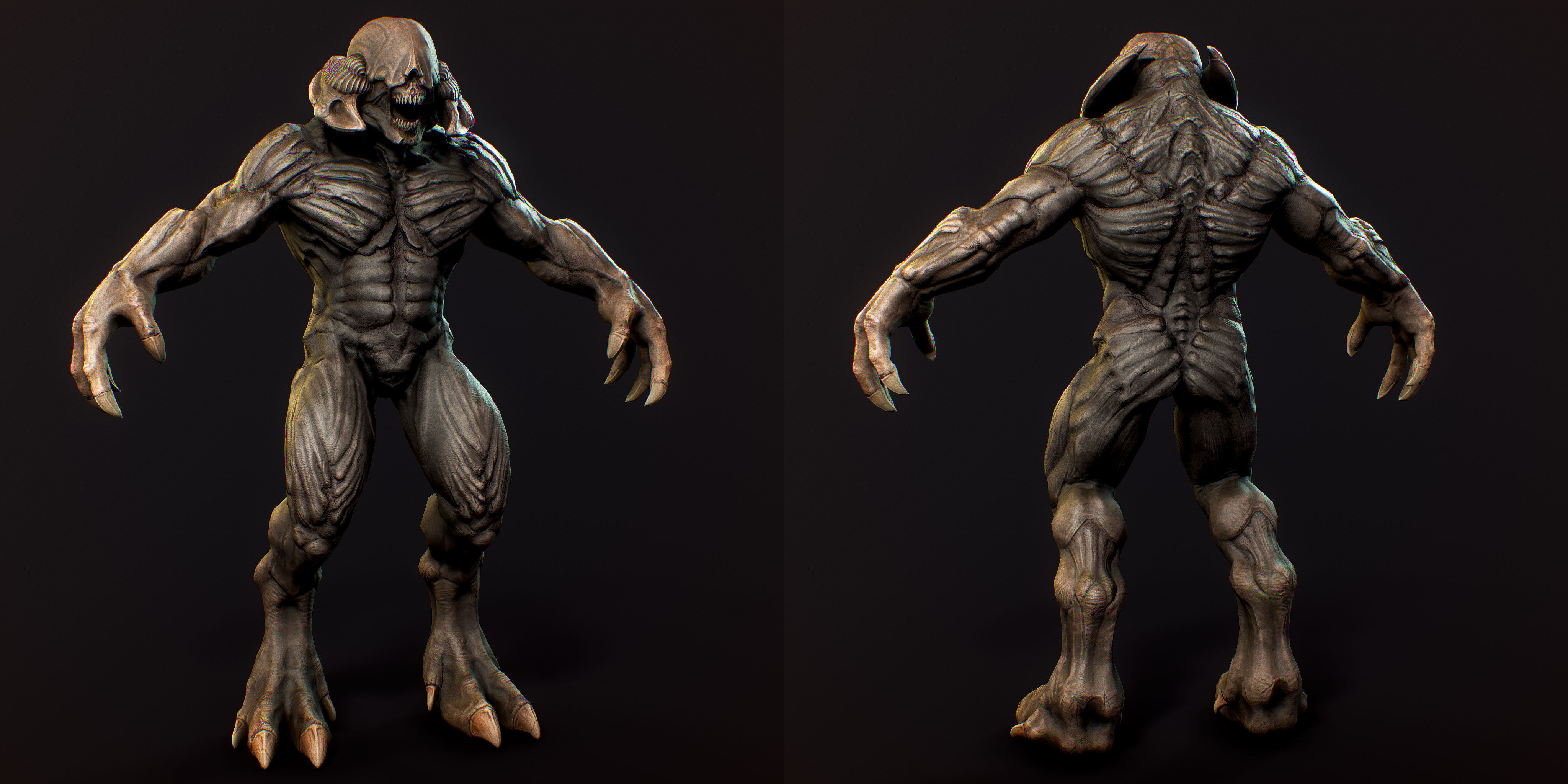Horror Demon Creature v1 with 66 animations Low-poly 3D model_10