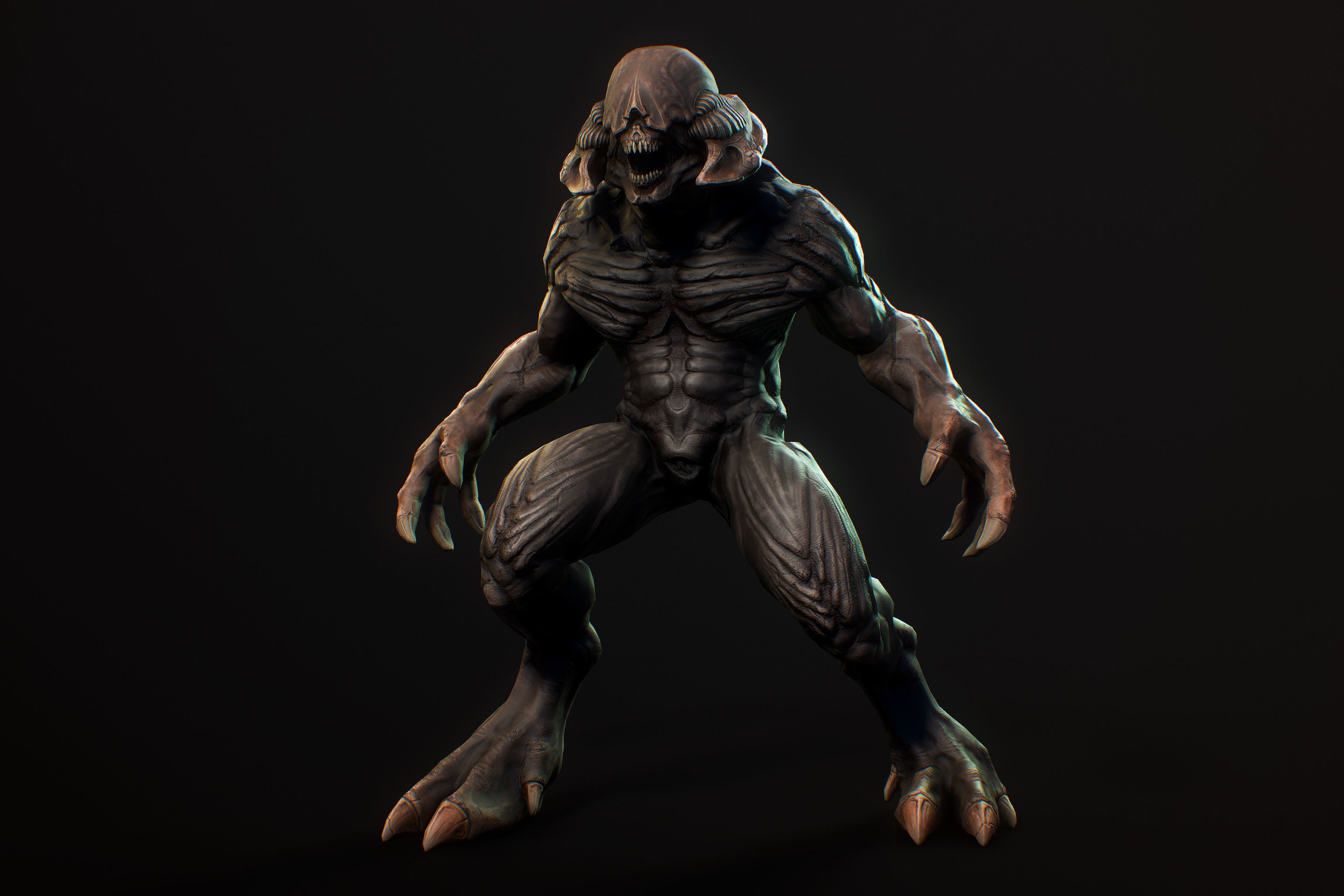 Horror Demon Creature v1 with 66 animations Low-poly 3D model_5