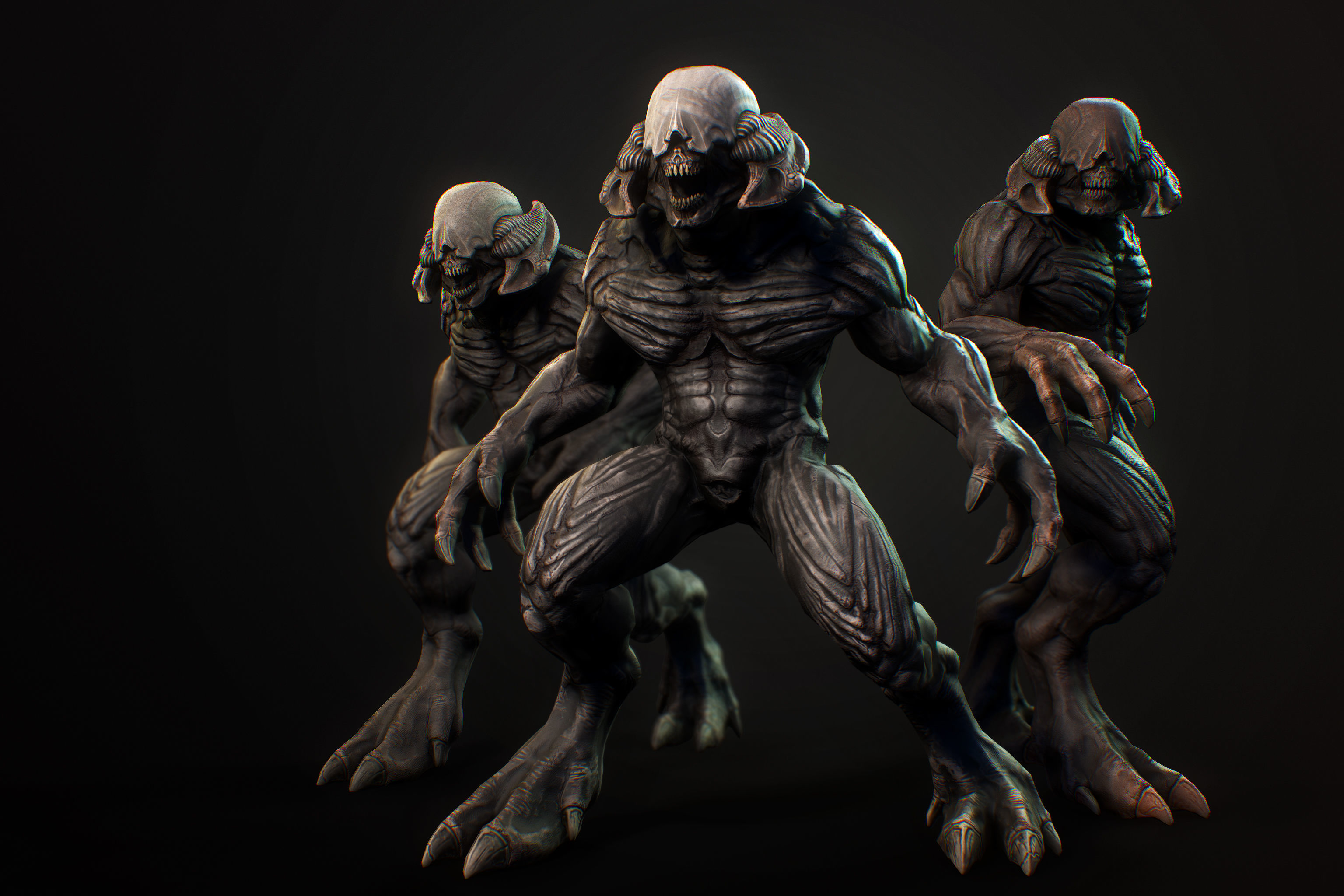 Horror Demon Creature v1 with 66 animations Low-poly 3D model_3