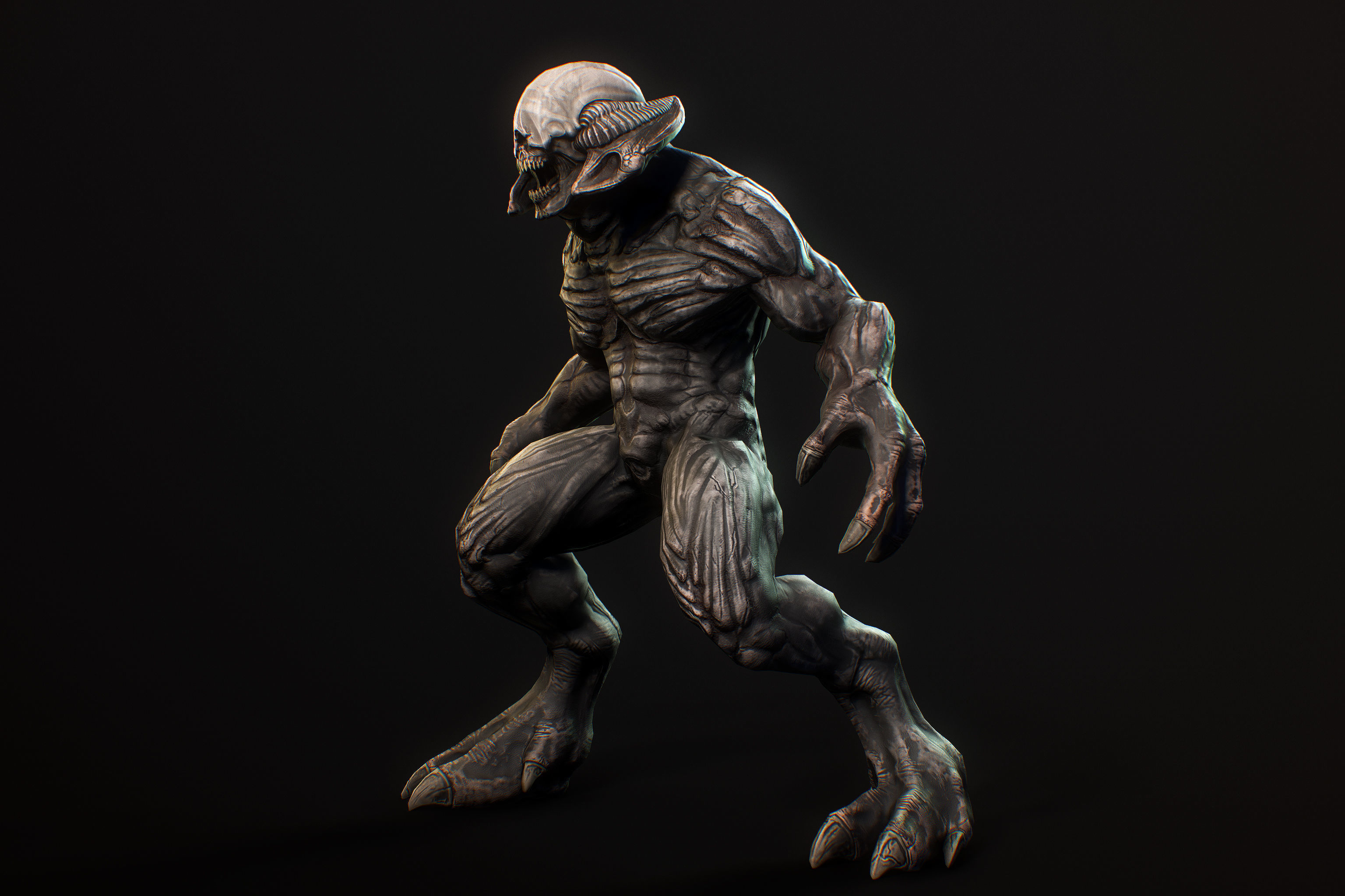 Horror Demon Creature v1 with 66 animations Low-poly 3D model_14