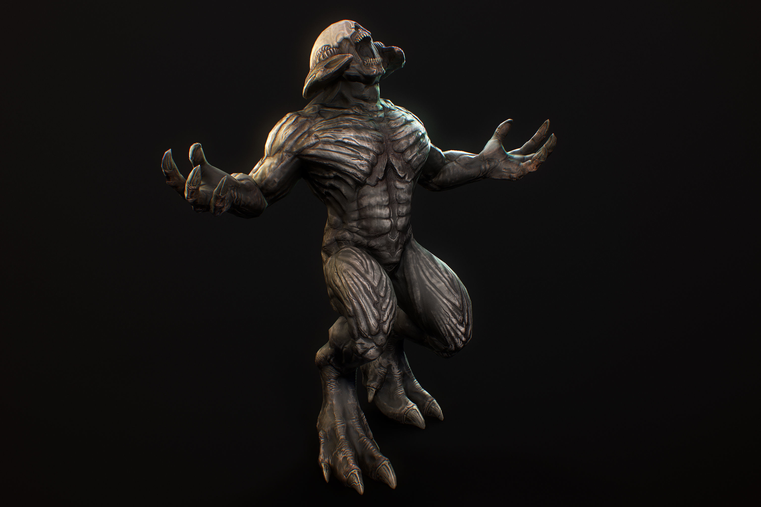 Horror Demon Creature v1 with 66 animations Low-poly 3D model_15