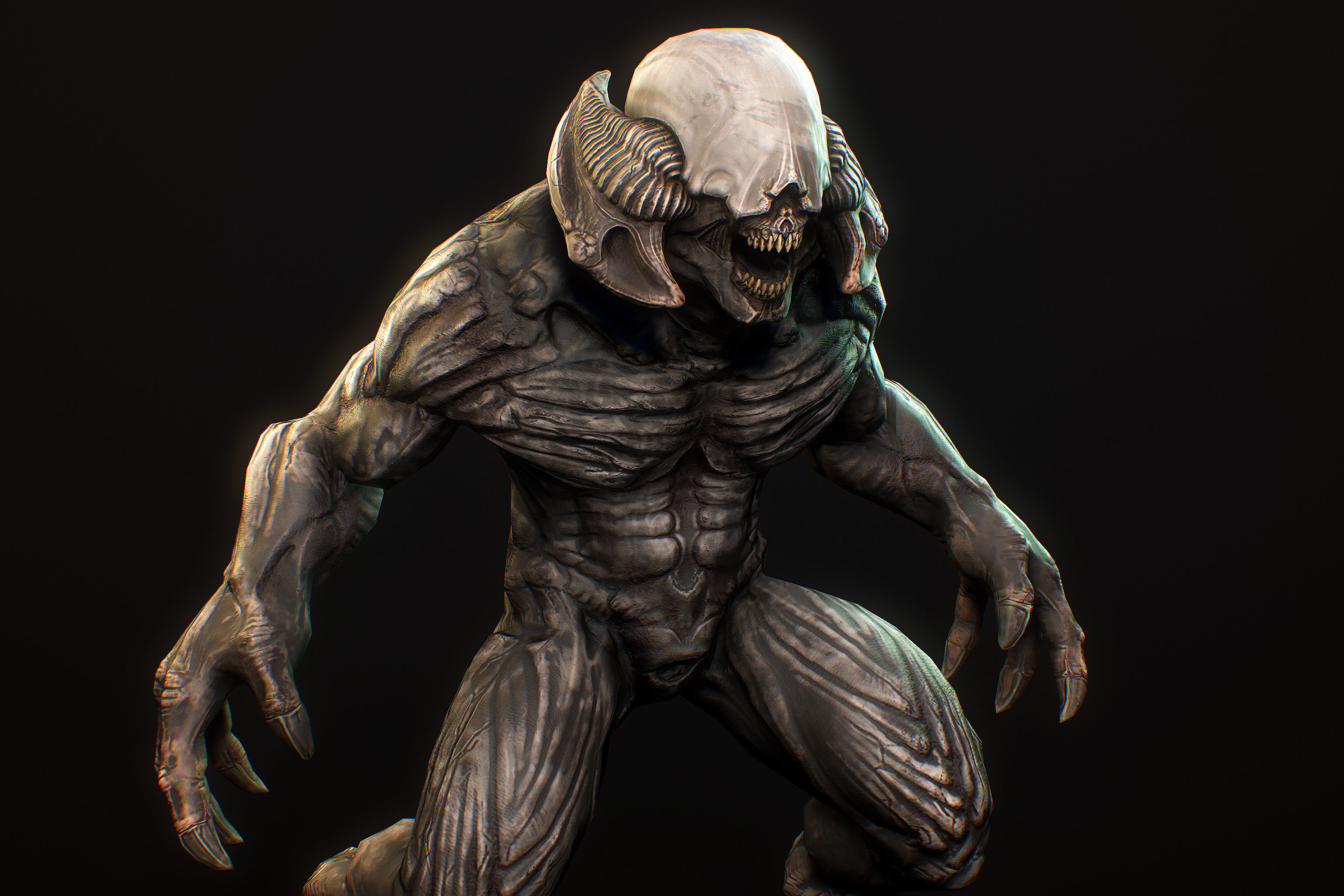Horror Demon Creature v1 with 66 animations Low-poly 3D model_16