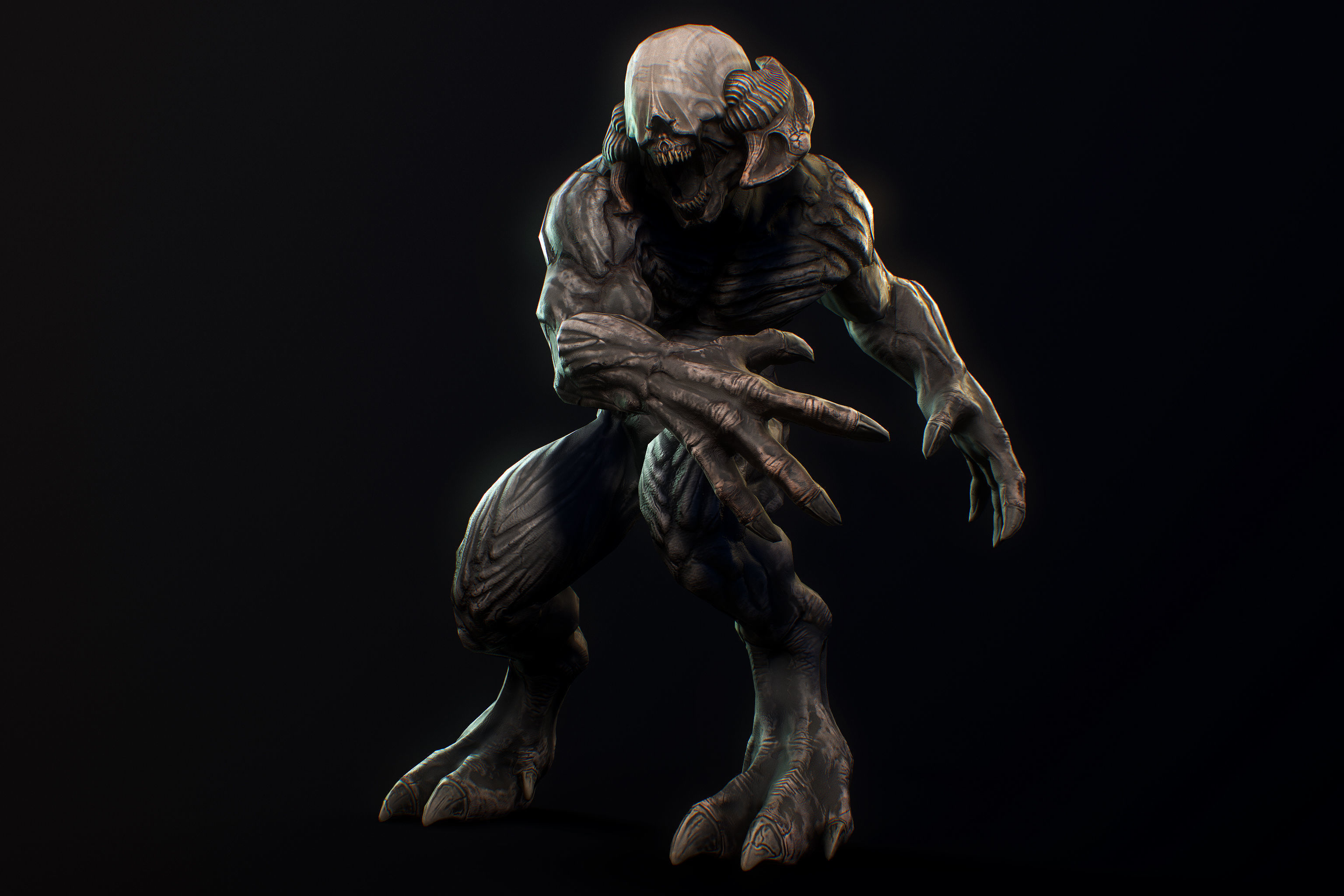 Horror Demon Creature v1 with 66 animations Low-poly 3D model_17