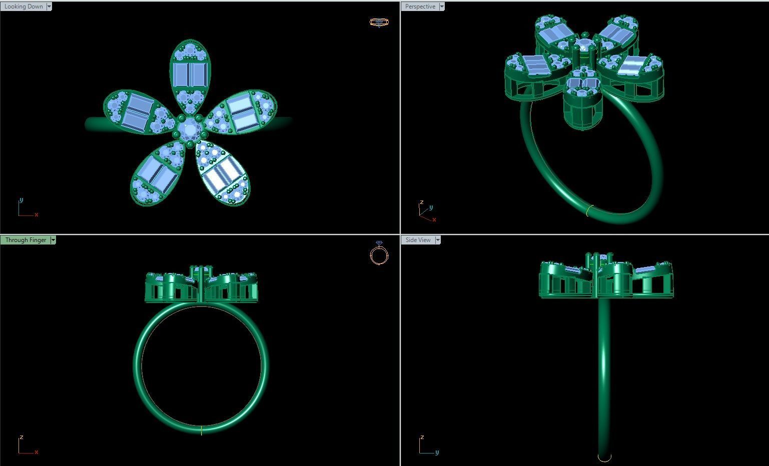 Flower Ring 3D print model_1