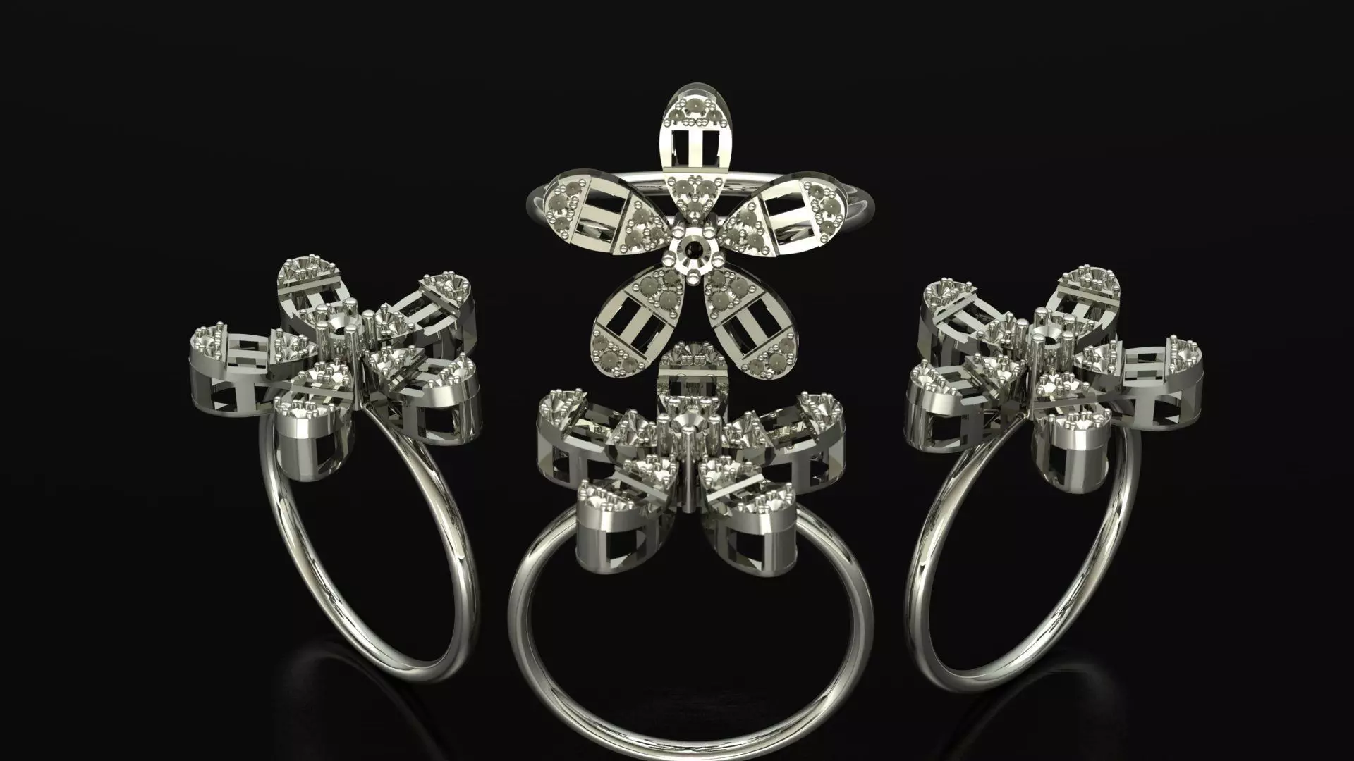 Flower Ring 3D print model_0