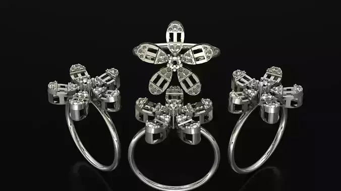 Flower Ring 3D print model