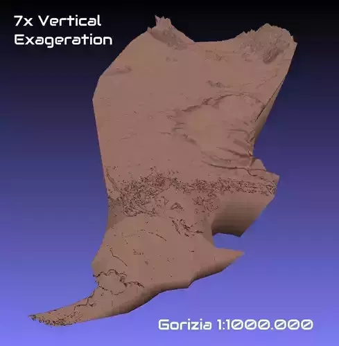 Italy 3D Map of Gorizia Provice 1 to 1000000 3D print model
