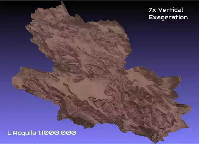 Italy 3D Map of L Acquila Provice 1 to 1000000
