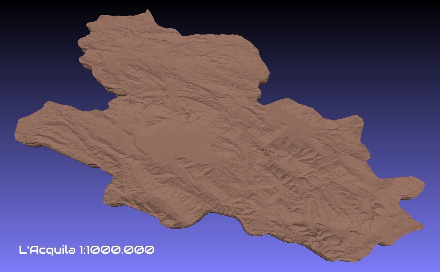 Italy 3D Map of L Acquila Provice 1 to 1000000 3D print model_2