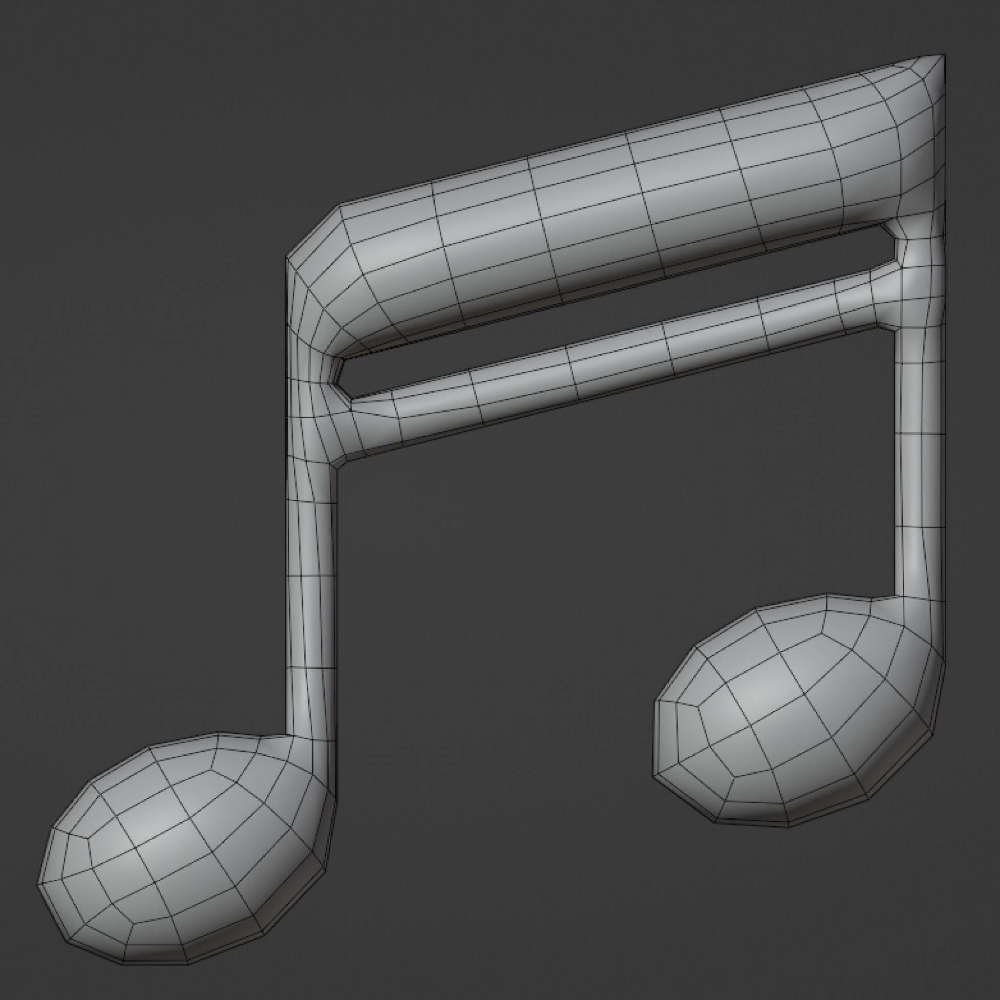 Music Notes Low-Poly Low-poly 3D model_9