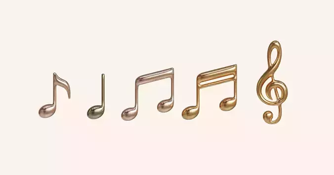 Music Notes Low-Poly