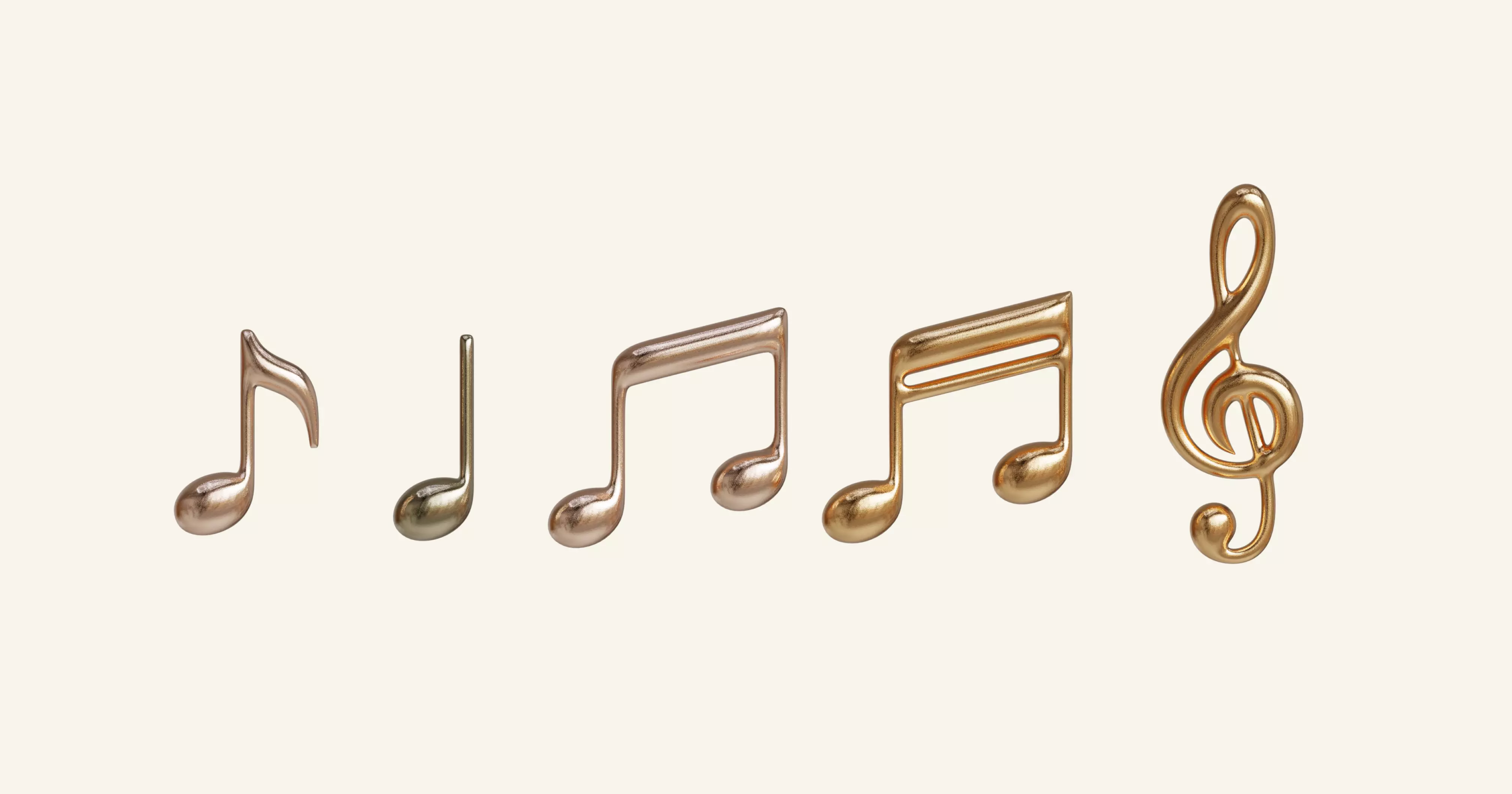 Music Notes Low-Poly Low-poly 3D model_0